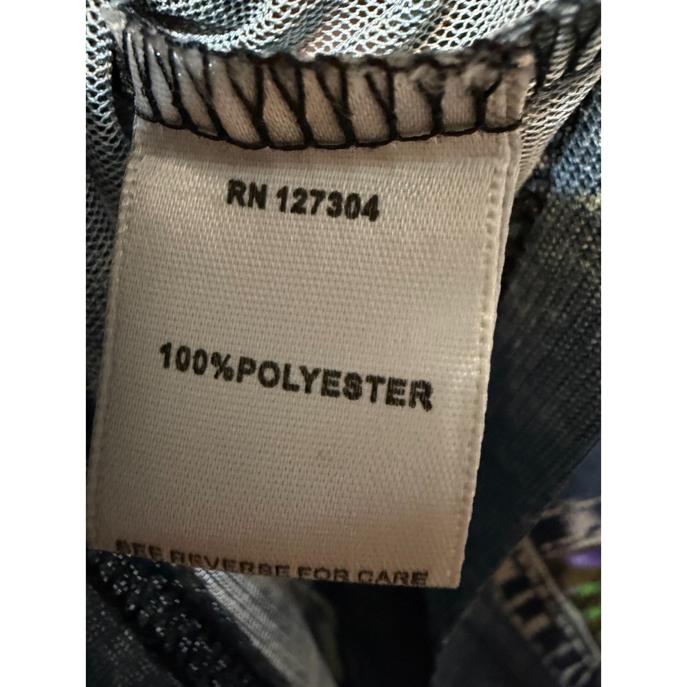 John Mark Y2K Mesh Denim Print Jacket Women Small Indie Grunge Festival Sheer - Picture 7 of 8